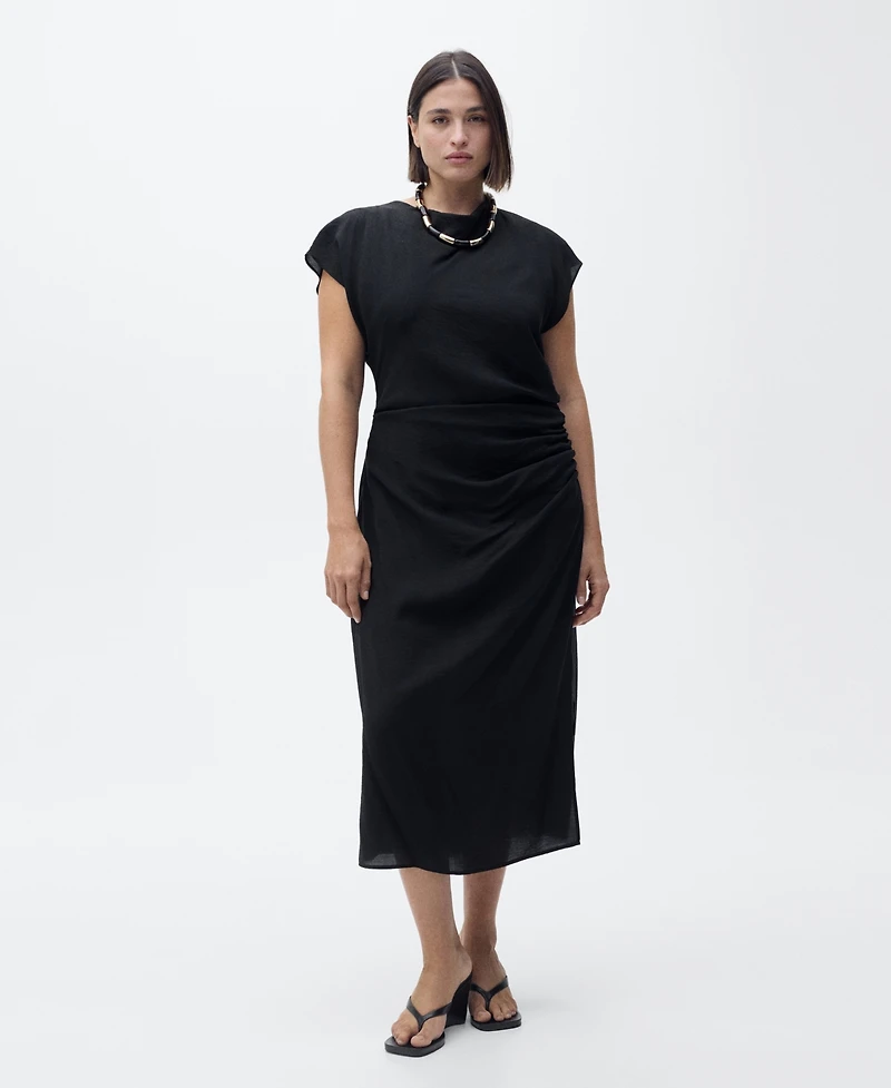 Mango Women's Draped Straight Dress