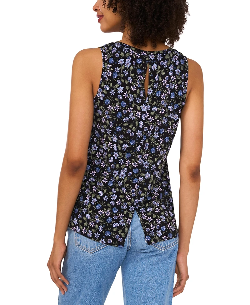 Vince Camuto Women's Printed Keyhole-Back Top