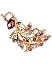 Anne Klein Gold-Tone Pave & Color Crystal Peacock Pin