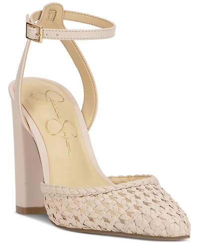 Jessica Simpson Women's Nariro Block-Heel Woven Pumps