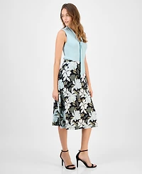 Kasper Women's Printed Pull-On Midi Skirt