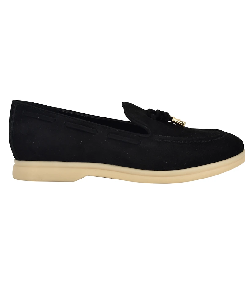 Guess Women's Aryana Interlaced Suede Slip-On Boat Loafers