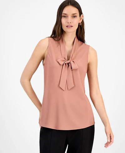 Kasper Women's Tie-Neck Sleeveless Top