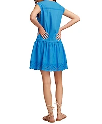 Lucky Brand Women's Cotton Cutwork Tiered Minidress