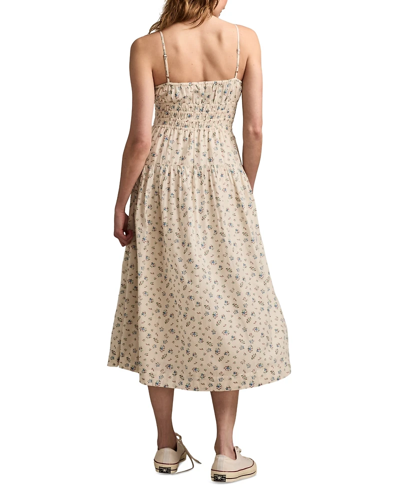 Lucky Brand Women's Smocked-Waist Floral Midi Dress