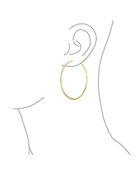 Bling Jewelry Set of 2 Minimalist Hoop Earrings 2MM Gold Plated 1.75 Inch & 2.5 Inch