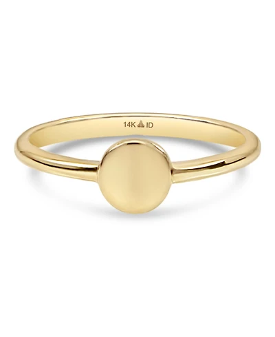 Devata Round Disc Ring in 14K Gold, Size 6, approx. 1.9 grams