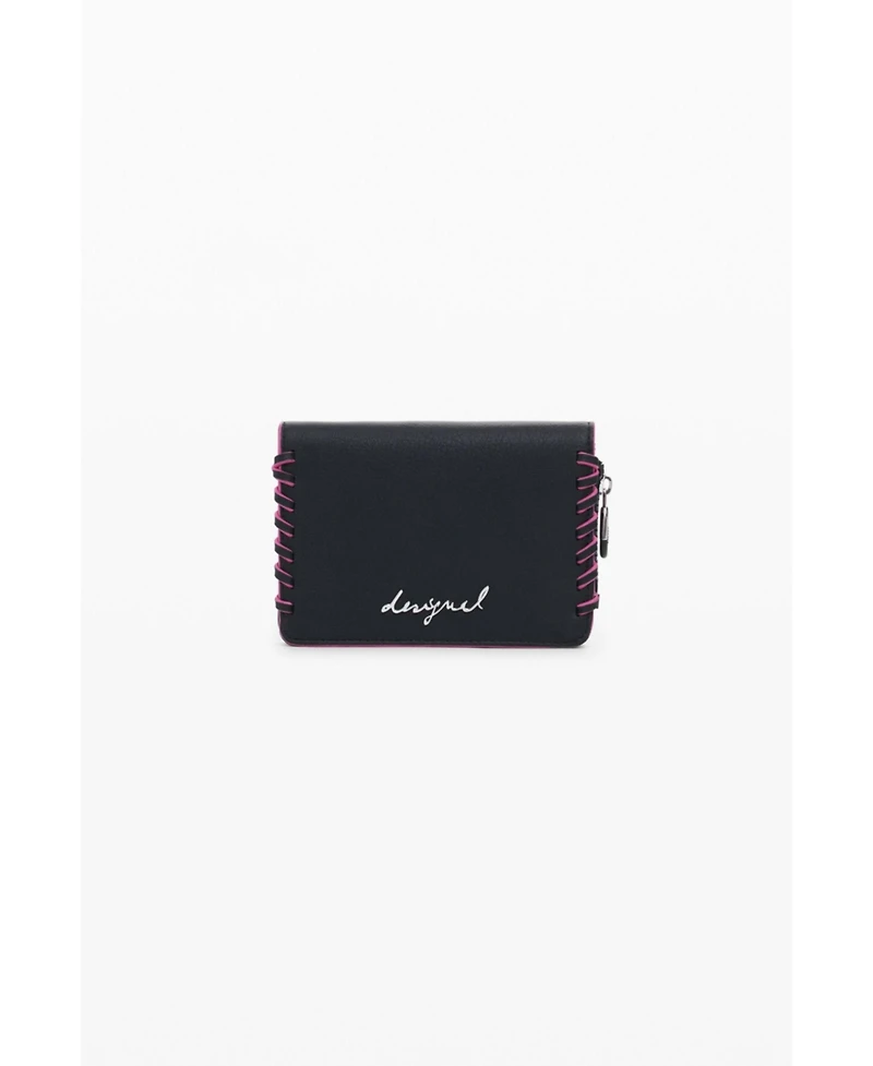 Desigual Women's Small wallet with braided leather effect