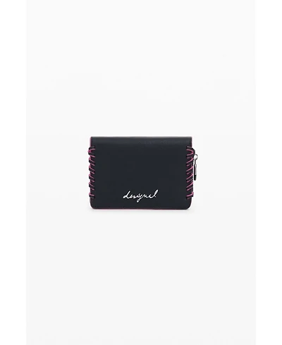 Desigual Women's Small wallet with braided leather effect