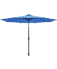 Gymax 10 ft Patio Table Market Umbrella Yard Outdoor w/ Solar Led Lights