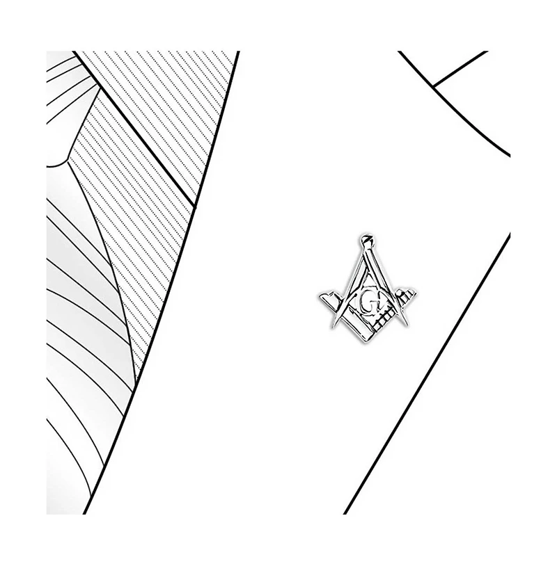 Bling Jewelry Set of 2 Tiny Masonic Freemason Stud Earrings and Brooch Pin Oxidized Silver