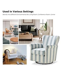 Transitional Swivel Chair with Roll Armrest