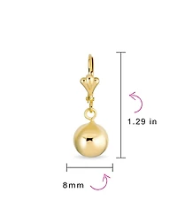 Bling Jewelry Set of Two Classic Round Drop Ball Earrings 18K Gold Plated 8 & 10 Mm