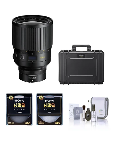 Nikon Nikkor Z 58mm f/0.95 S Noct Lens, Bundle with Hoya 82mm Uv+Cpl Filter Kit, Cleaning Kit