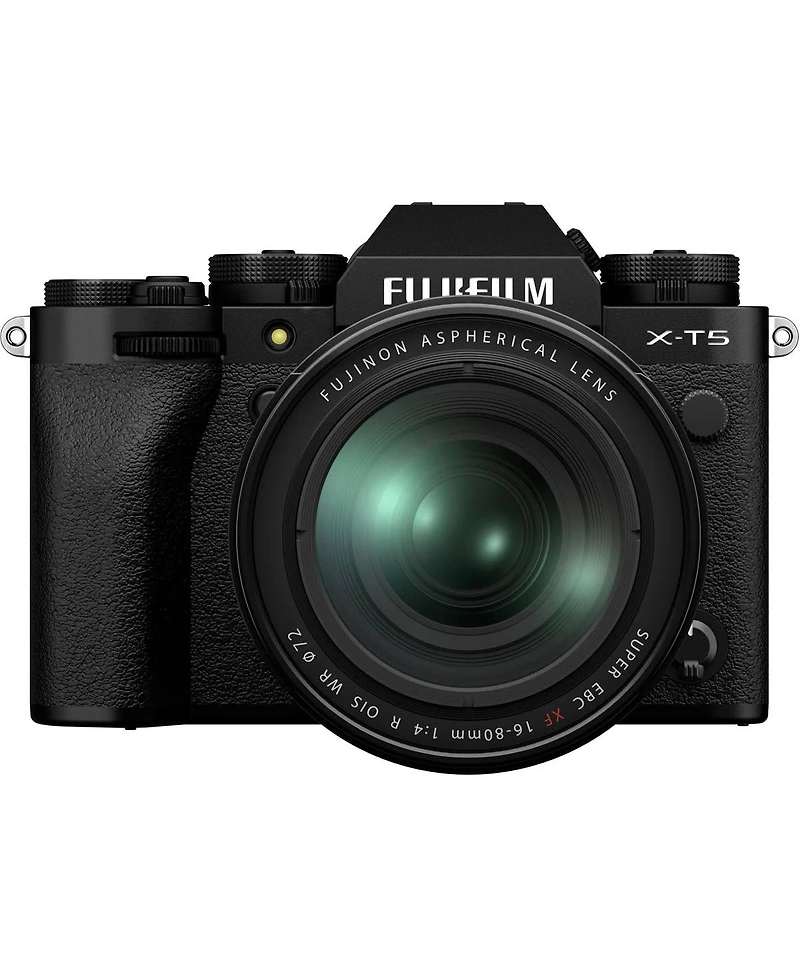 Fujifilm X-T5 Mirrorless Camera, Black with Xf 16-80mm f/4.0 R Ois Wr Lens, 128GB Sd Card, Shoulder Bag, Extra Battery, Charger, 72mm Filter Kit, Scre