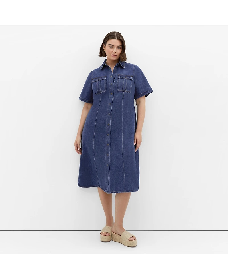 City Chic Plus Size Jade Denim Dress