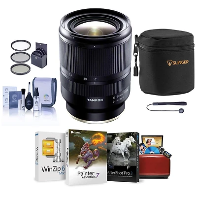 Tamron 17-28mm f/2.8 Di Iii Rxd Lens for Sony E, Bundle with ProOptic 67mm Filter Kit, Cleaning Kit, Lens Cap Tether, Mac Software Kit, Lens Pouch