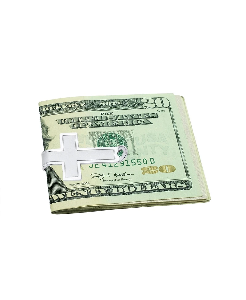 Bling Jewelry Set of 2 Christian Fleur de Lis Cross Money Clip Credit Card Holder Gold Plated
