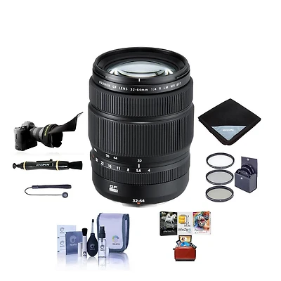 Fujifilm Gf 32-64mm f/4 R Lm Wr Lens, Bundle with ProOptic 77mm Filter Kit, Flex Lens Shade, Wrap, LensPen Cleaner, Cap Leash, Cleaning