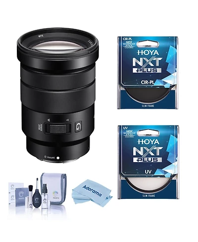 Sony E Pz 18-105mm f/4.0 G Oss Lens for Sony E, Bundle with Hoya Nxt Plus 72mm Uv+Cpl Filter, Cleaning Kit, Cleaning Cloth
