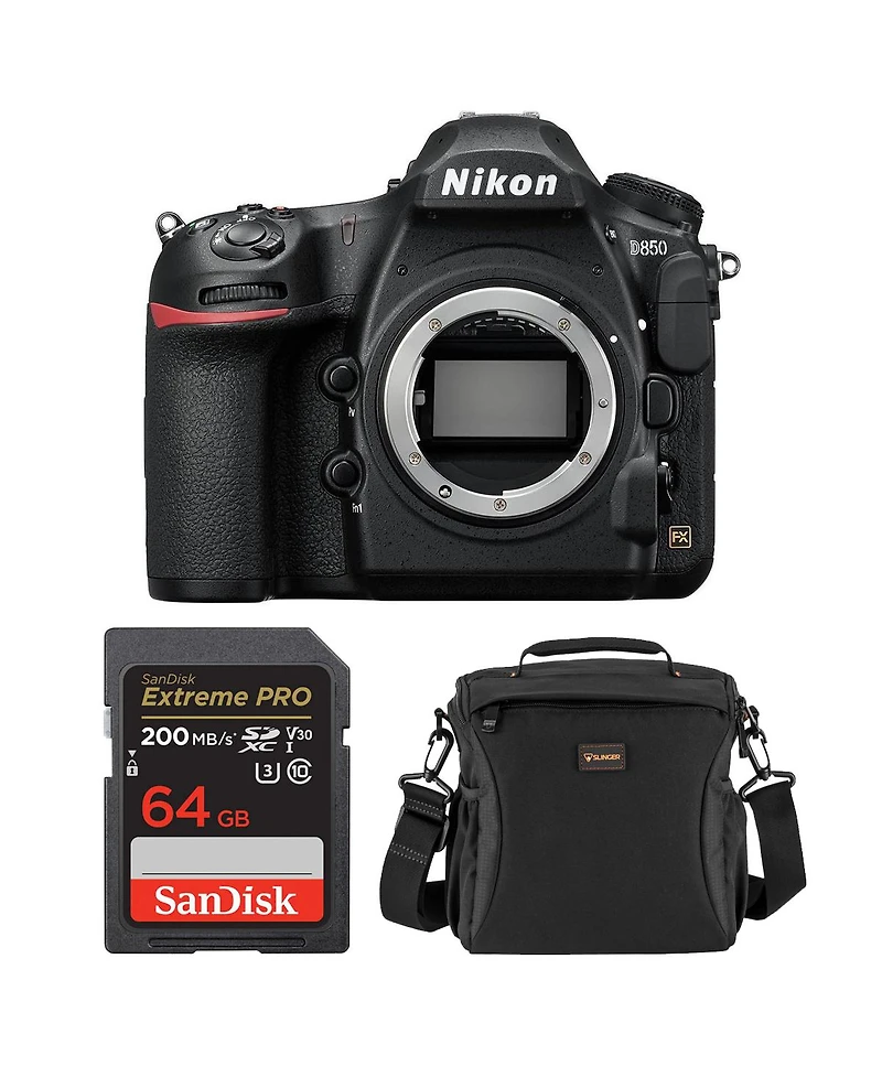 Nikon D850 Dslr Camera, Bundle with 64GB Memory Card, Alpine 160 Bag