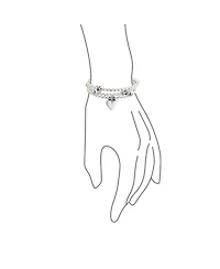 Bling Jewelry Pink or White Wrap Bracelet with Braided Leather and Heart Charms Stainless Steel