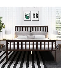 Wood Bed Frame Support Platform with Headboard and Footboard