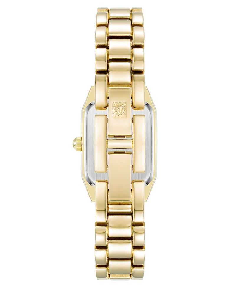 Anne Klein Women's Quartz Petite Octagonal Black and Gold-Tone Metal Alloy Bracelet Watch, 21mm