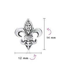 Bling Jewelry Set of 2 Fleur De Lis Stud Earrings in Oxidized and Polished Sterling Silver