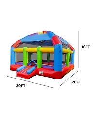 Xjump Grand Party Dome 20' x 20' Commercial Grade Bounce House , Moonwalk Bouncer Jumper for Kids and Adults, Indoor Outdoor, Pvc Vinyl, Birthday Part
