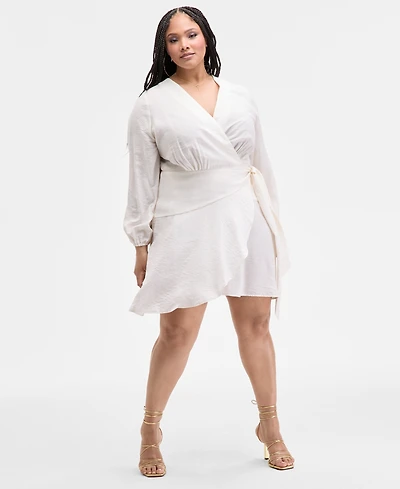 Nina Parker Trendy Plus Crinkle Wrap Dress