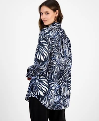 Tahari Asl Women's Printed Button-Front Blouse