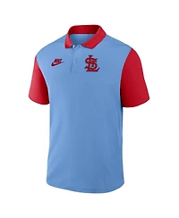 Nike Men's Light Blue/Red St. Louis Cardinals Cooperstown Collection Color-Block Victory Performance Polo Shirt