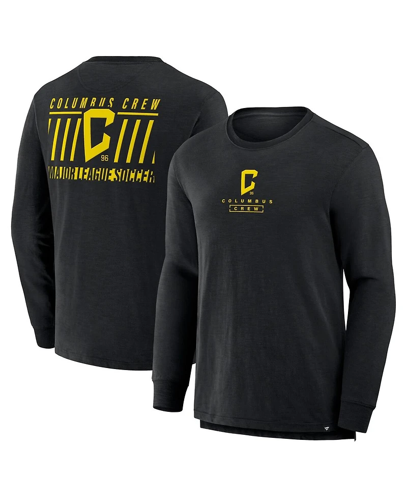 Fanatics Men's Black Columbus Crew Lob Attempt Stadium Slub Long Sleeve T-Shirt