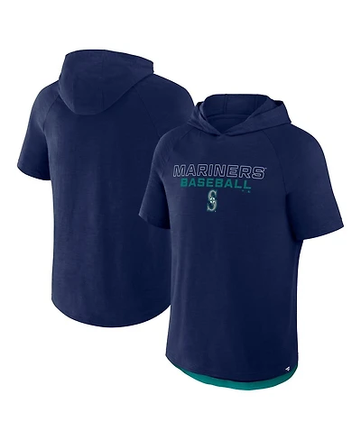 Fanatics Men's Navy Seattle Mariners Clubhouse Optimal Play Raglan Short Sleeve Pullover Hoodie