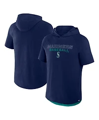 Fanatics Men's Navy Seattle Mariners Clubhouse Optimal Play Raglan Short Sleeve Pullover Hoodie