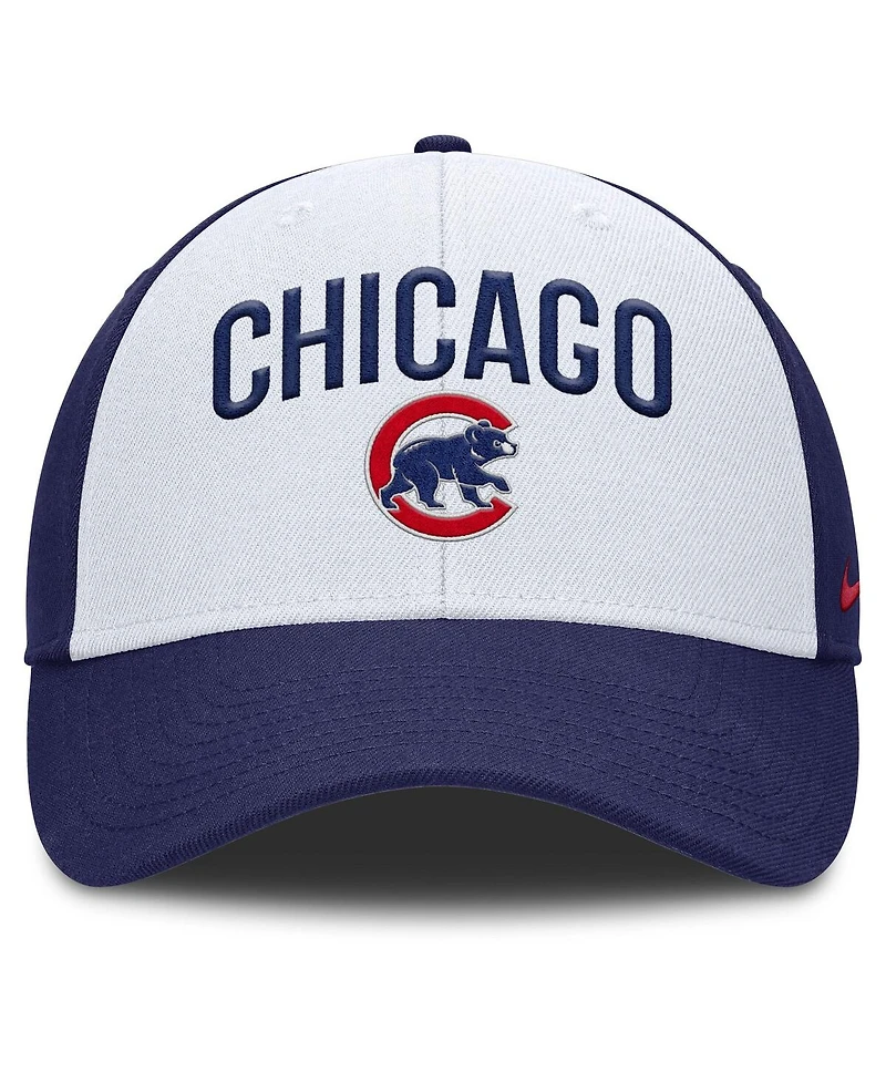 Nike Men's White/Royal Chicago Cubs Club Performance Adjustable Hat
