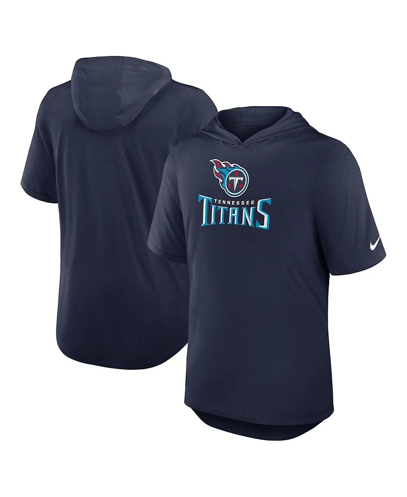 Nike Men's Navy Tennessee Titans Lockup Tri-Blend Hoodie T-Shirt