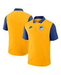 Nike Men's Gold/Royal Seattle Mariners Cooperstown Collection Color-Block Victory Performance Polo Shirt