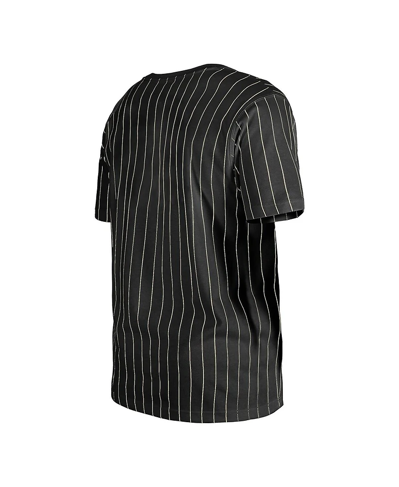 New Era Men's Black Pittsburgh Pirates Throwback Pinstripe T-Shirt