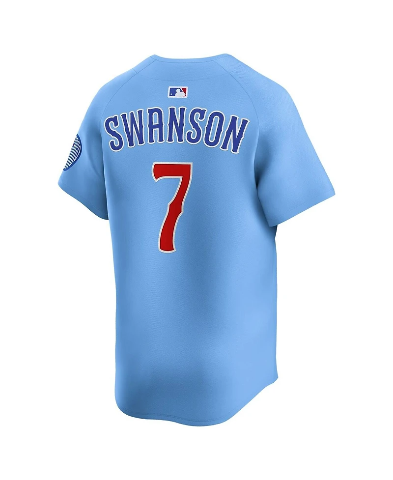 Nike Men's Dansby Swanson Baby Blue Chicago Cubs 2nd Alternate Limited Player Jersey
