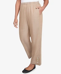 Alfred Dunner Petite Summer Solstice Relaxed Button Detail Ankle Pant