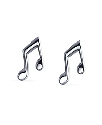 Bling Jewelry Set of 2 Tiny Delicate Music G Treble Clef Eight Note Stud Earrings Musician Sterling Silver