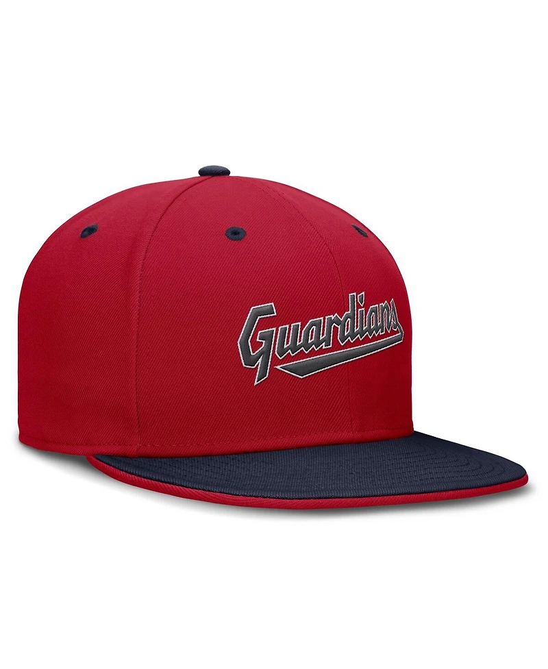 Nike Men's Red/Navy Cleveland Guardians True Primetime Two-Tone Performance Fitted Hat