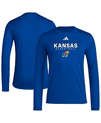 Adidas Men's Royal Kansas Jayhawks Locker On-Court the Fade Long Sleeve T-Shirt