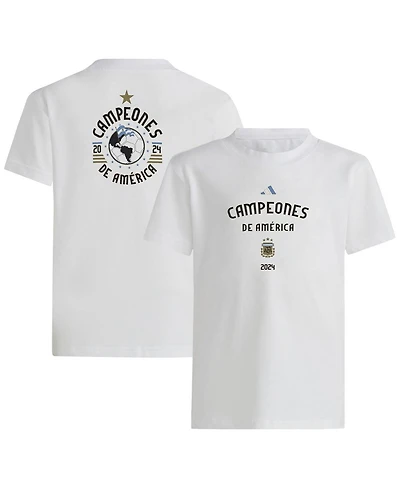 Adidas Big Boys and Girls White Argentina National Team 2024 Copa America s T-Shirt