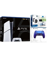 Sony PlayStation 5 Slim Digital with Extra Volcanic Red Controller, Dual Charging Dock and MightySkins Game Pack Code