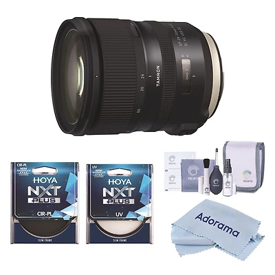 Tamron Sp 24-70mm f/2.8 Di Vc Usd G2 Lens for Canon Ef Bundle with Hoya 82mm Uv and Cpl Filters, Cleaning Kit, Cleaning Cloth