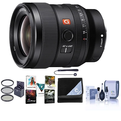Sony Fe 24mm F/1.4 Gm (G Master) E Mount Lens - Bundle With 67mm Filter Kit, Lens Wrap, Capleash Ii, Cleaning Kit, Pc Software Package