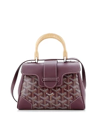 Pre-Owned Goyard Mini Saigon Top Handle Bag Coated Canvas with Leather